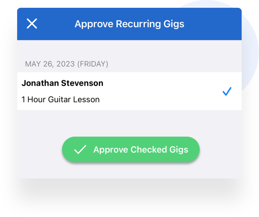 approve recurring gigs